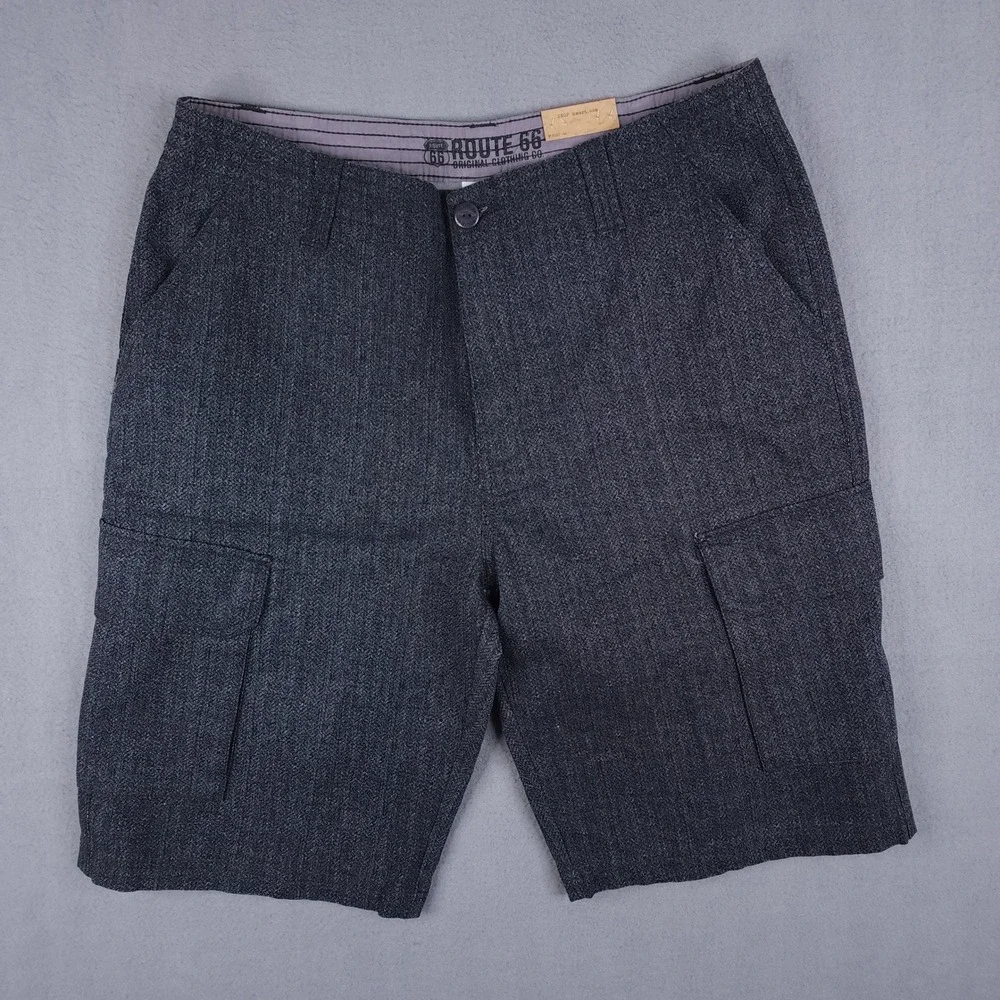 Route 66 Cargo Shorts Mens 36 Gray Cotton Textured Utility Gorpcore Workwear NEW